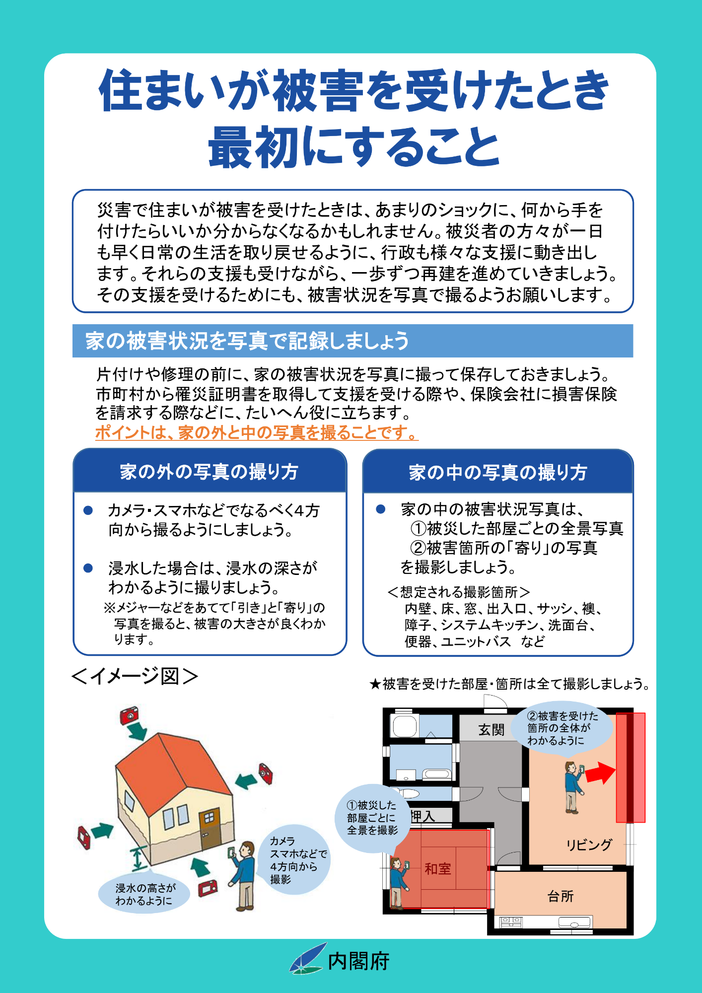 住まいが被害を受けたとき最初にすること(チラシ)