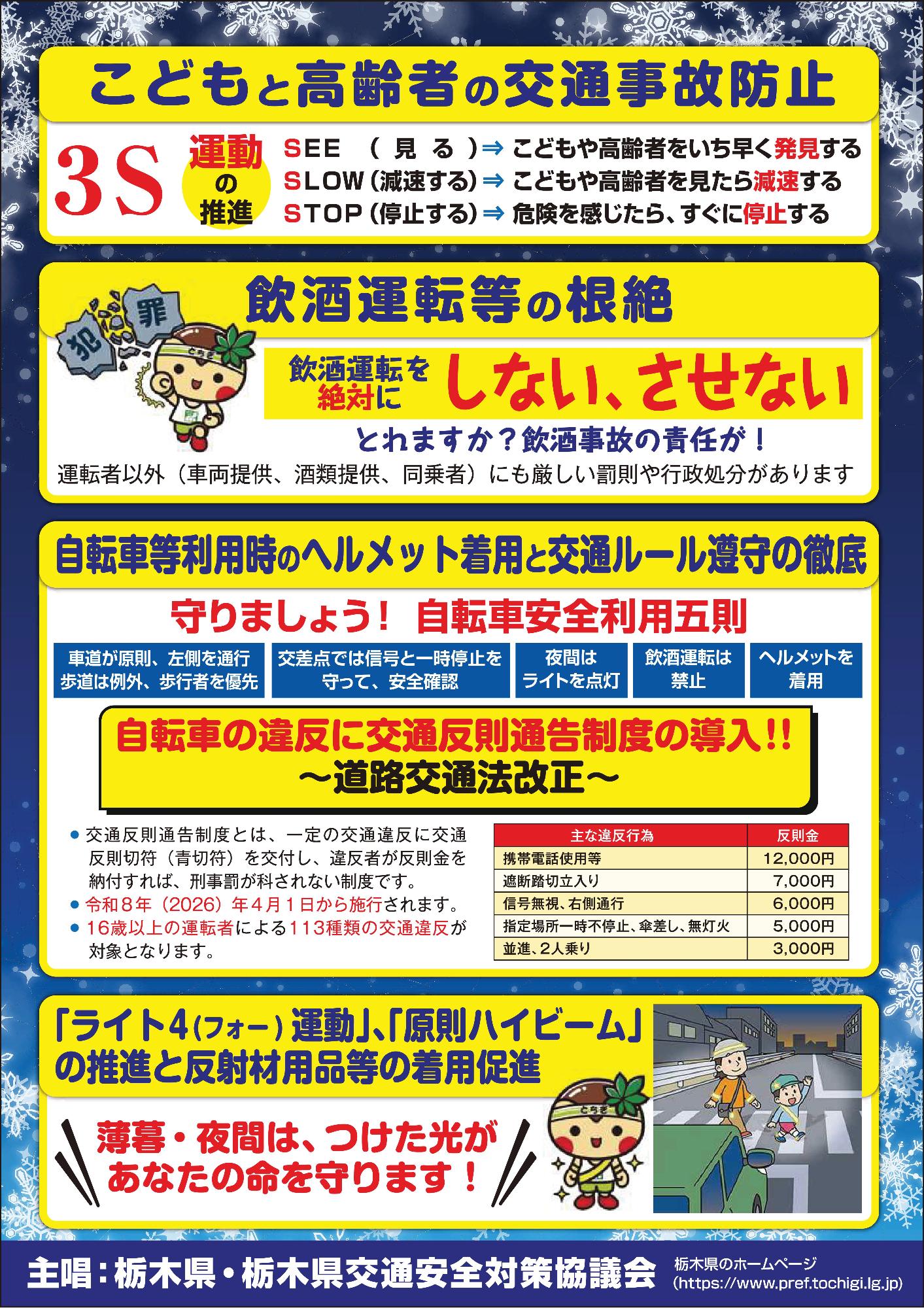 年末の全国交通安全運動チラシ(裏)