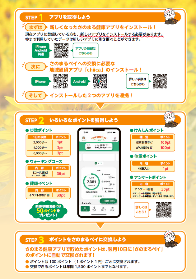 さのまる健康アプリチラシ