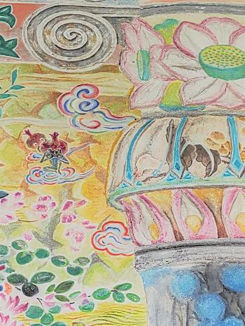 葛生伝承館フレスコ大壁画制作の現場ディテール
