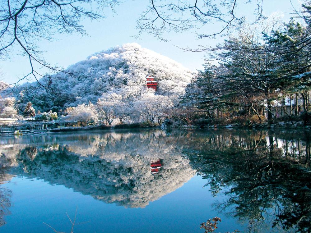 磯山弁財天の雪化粧