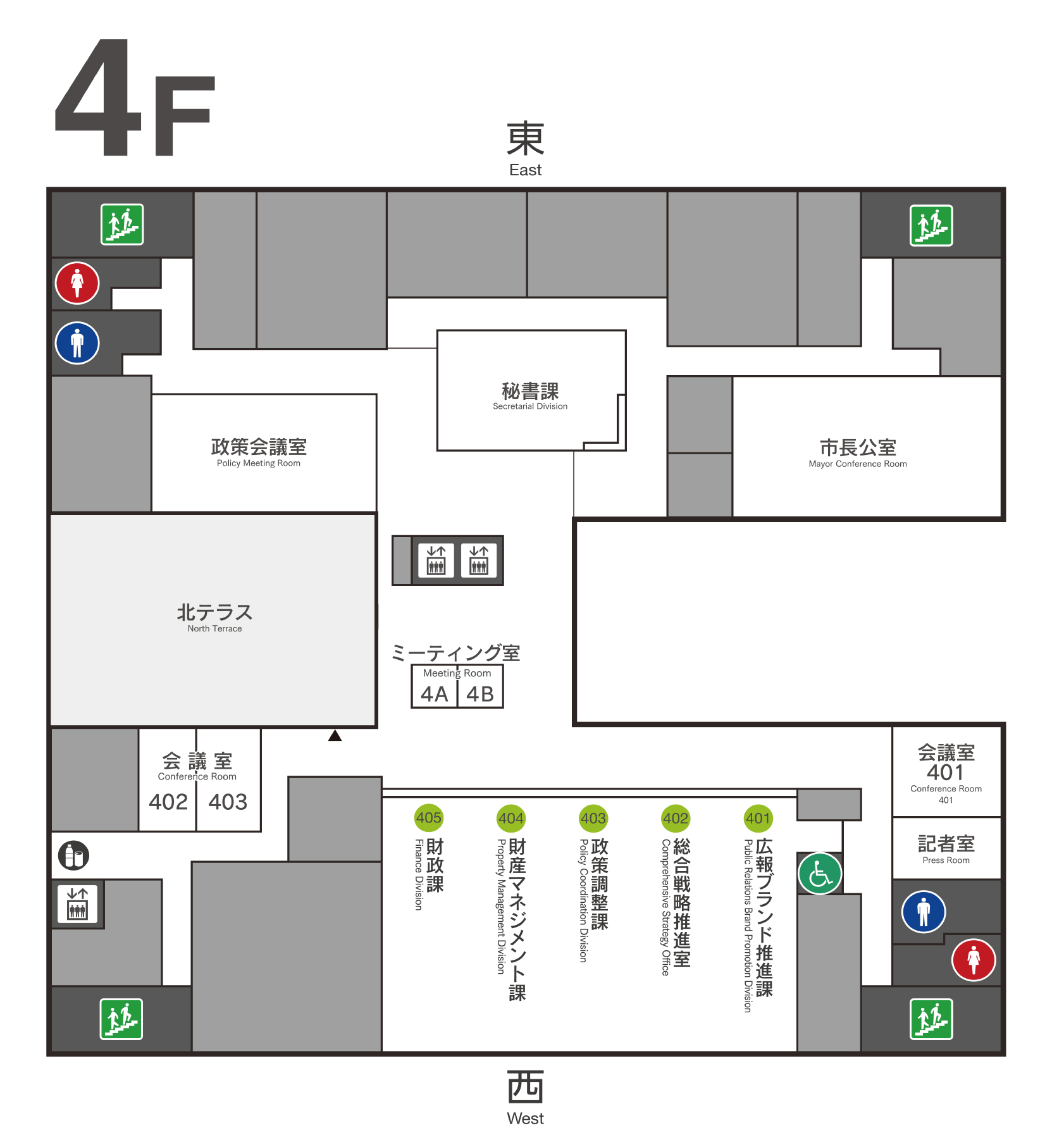 フロアマップ市役所4階