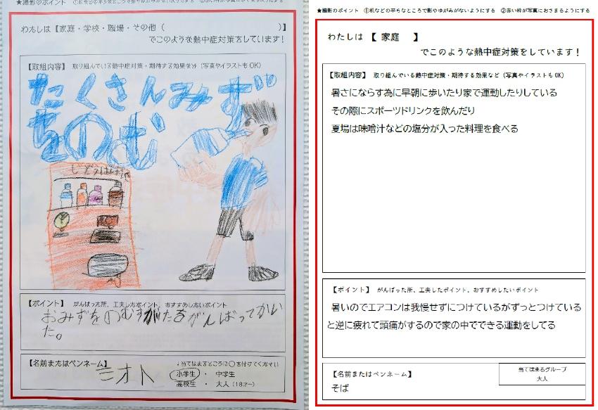 家庭での取組例
