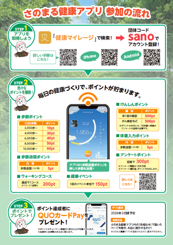 さのまる健康アプリチラシ裏面