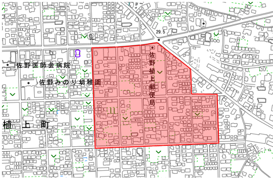 登記完了地区地図のイラスト