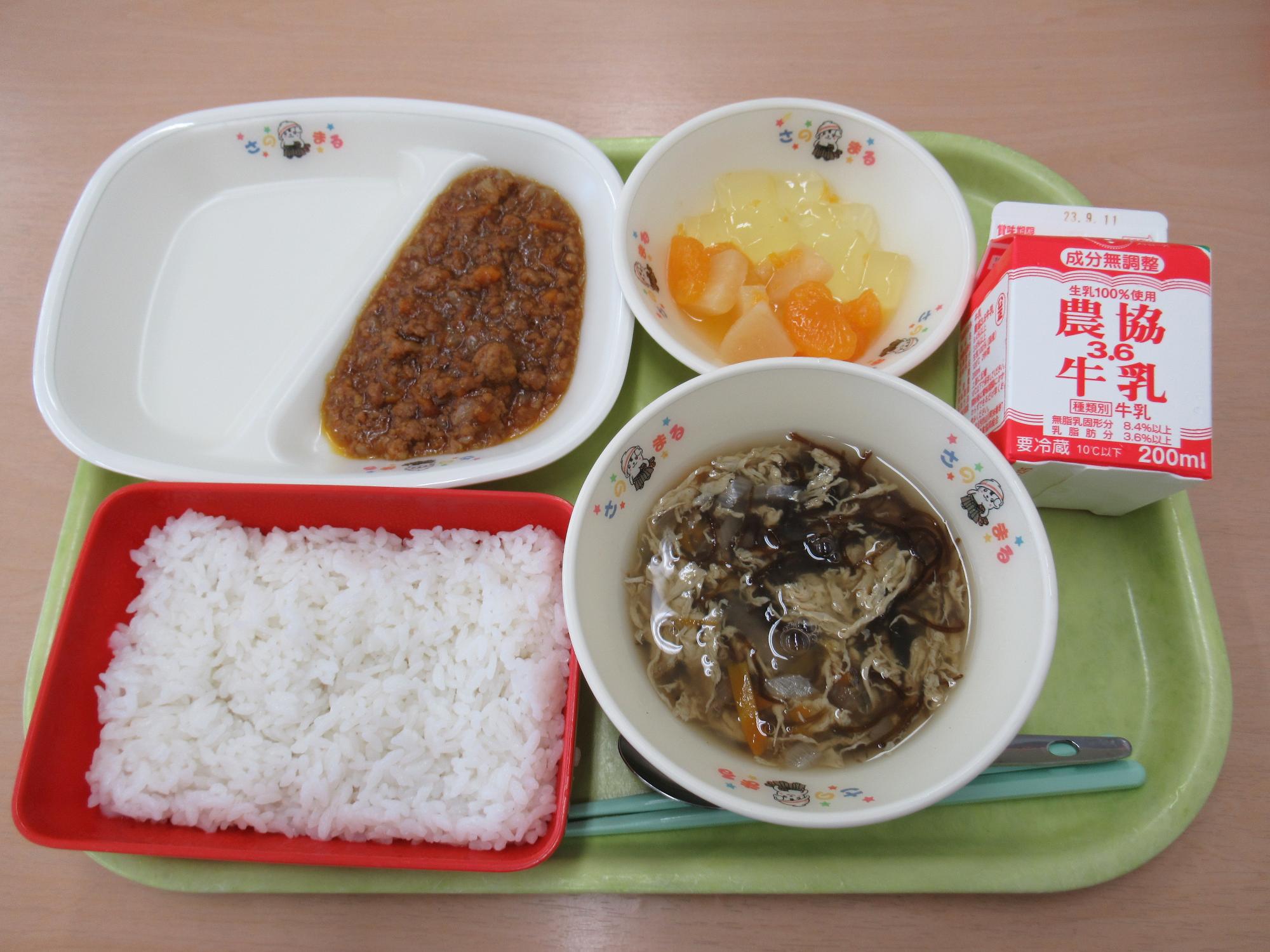 令和5年8月31日南部学校給食センター給食写真