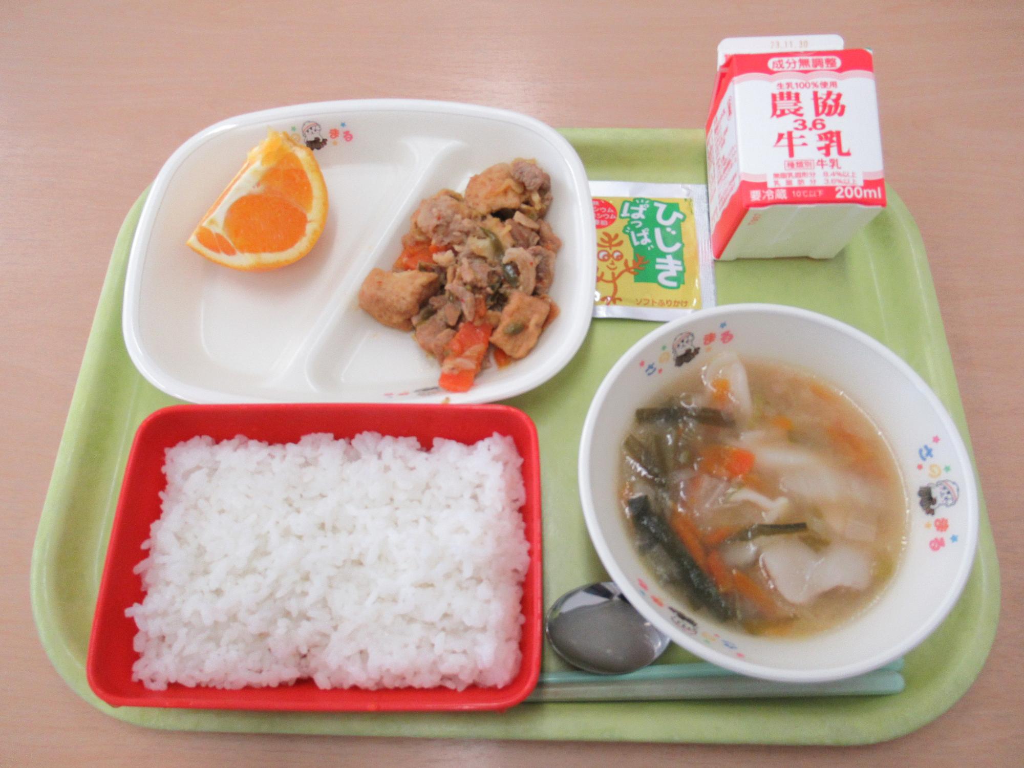 令和5年11月20日南部学校給食センター給食写真