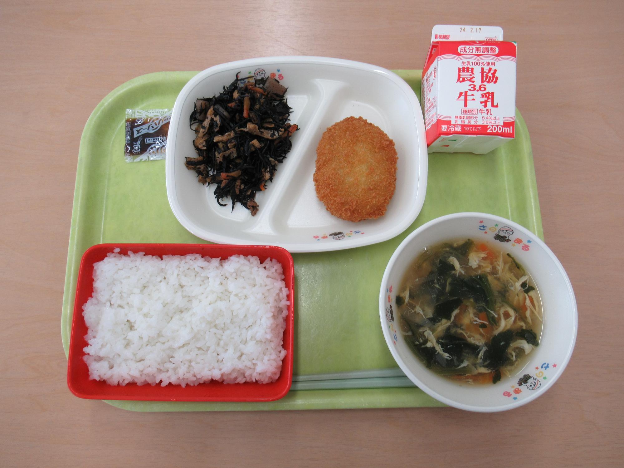 令和6年2月6日南部学校給食センター給食写真