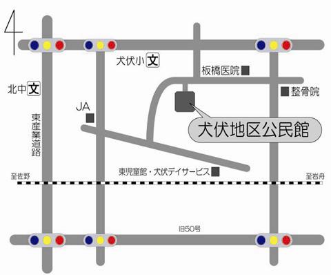 犬伏地区公民館の地図