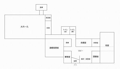 常盤地区公民館内1階の案内図