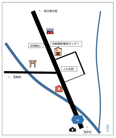 飛駒基幹集落センターの地図