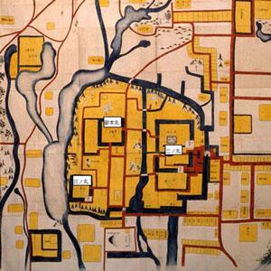清水城の本丸・二の丸・三の丸周辺の古い地図の写真