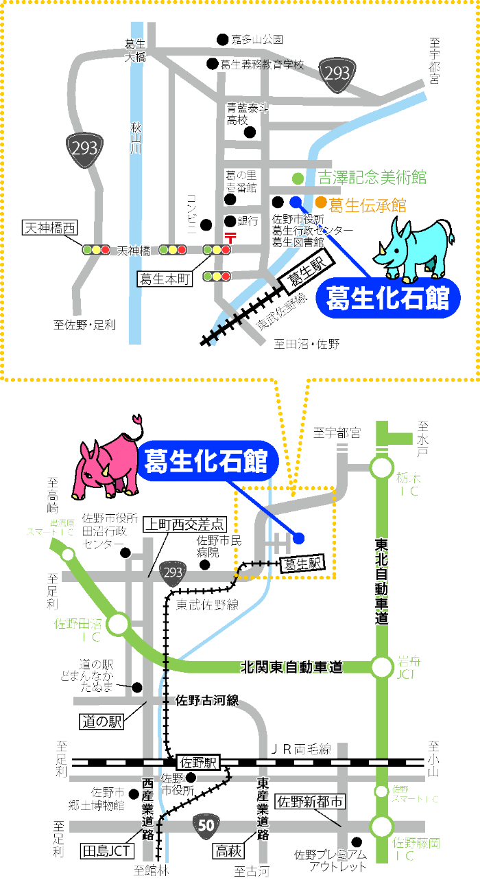 化石館周辺地図イラスト