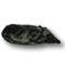 灰色の石の中に黒いトリナクソドンの骨の化石