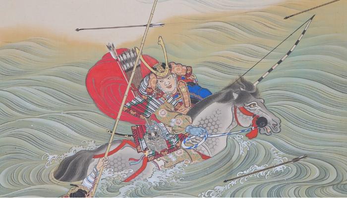 小堀鞆音《足利忠綱》部分