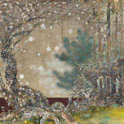 福島恒久「歳寒三友図」