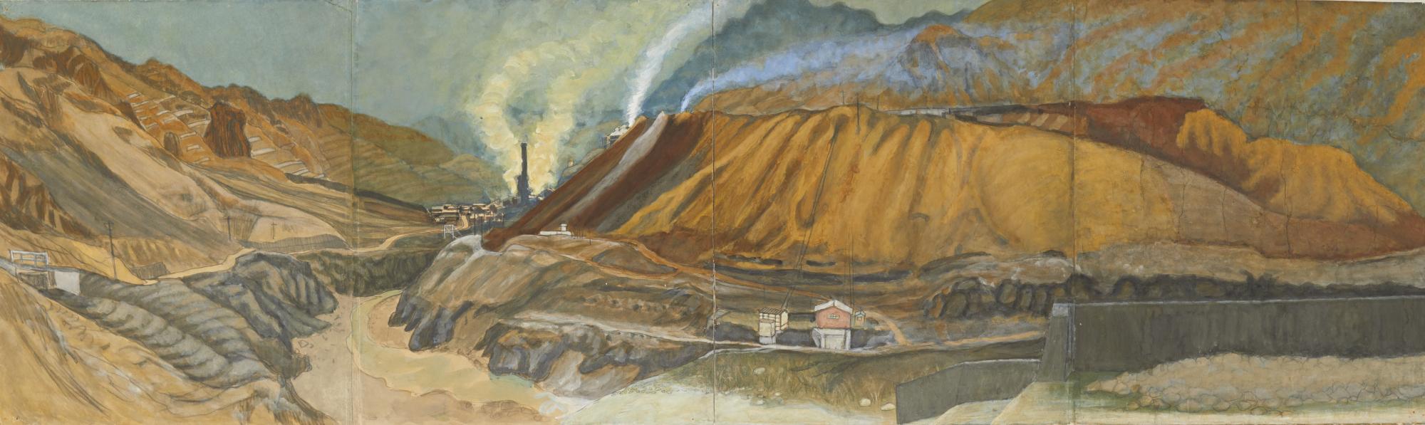 工業と絵画_海老原友忠_精錬所遠望