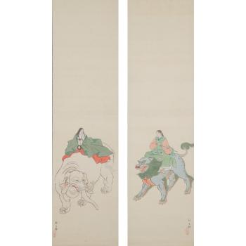 小堀鞆音_文殊普賢