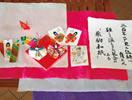 飛駒和紙を使用した折り紙の作品、しおり、書道の写真